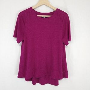 Chico's Women's Fuchsia 100% Linen Swing Tee